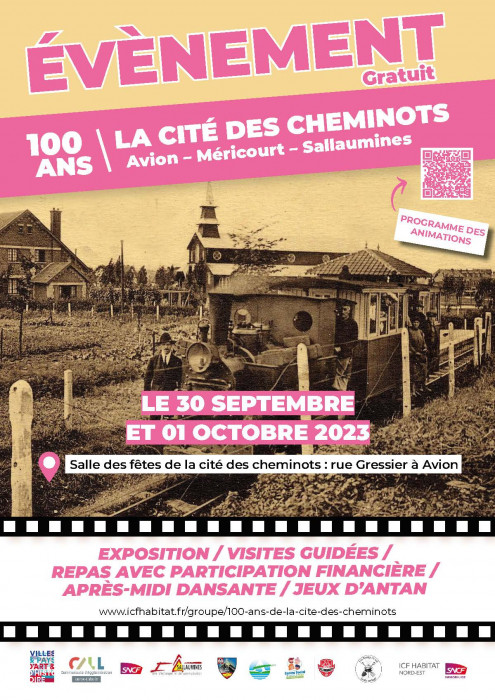 visuel fête des 100 ans de la cités des cheminots d'Avion Sallaumines et Méricourt