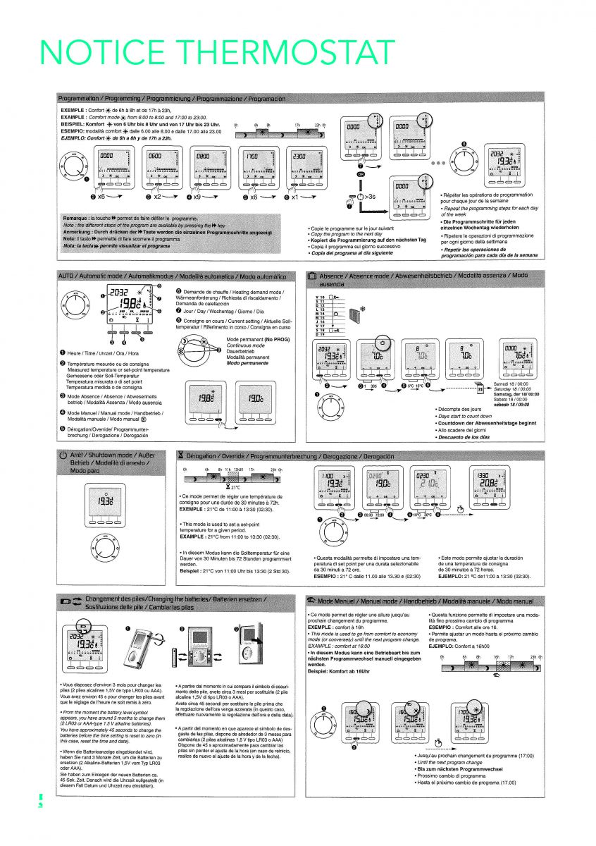 Notice d'un thermostat