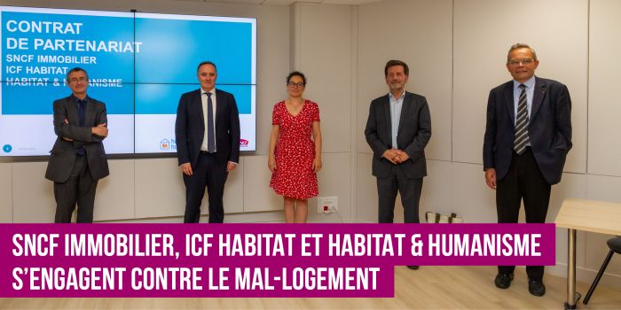 SNCF Immobilier, ICF Habitat et Habitat & Humanisme s'engagent contre le mal logement